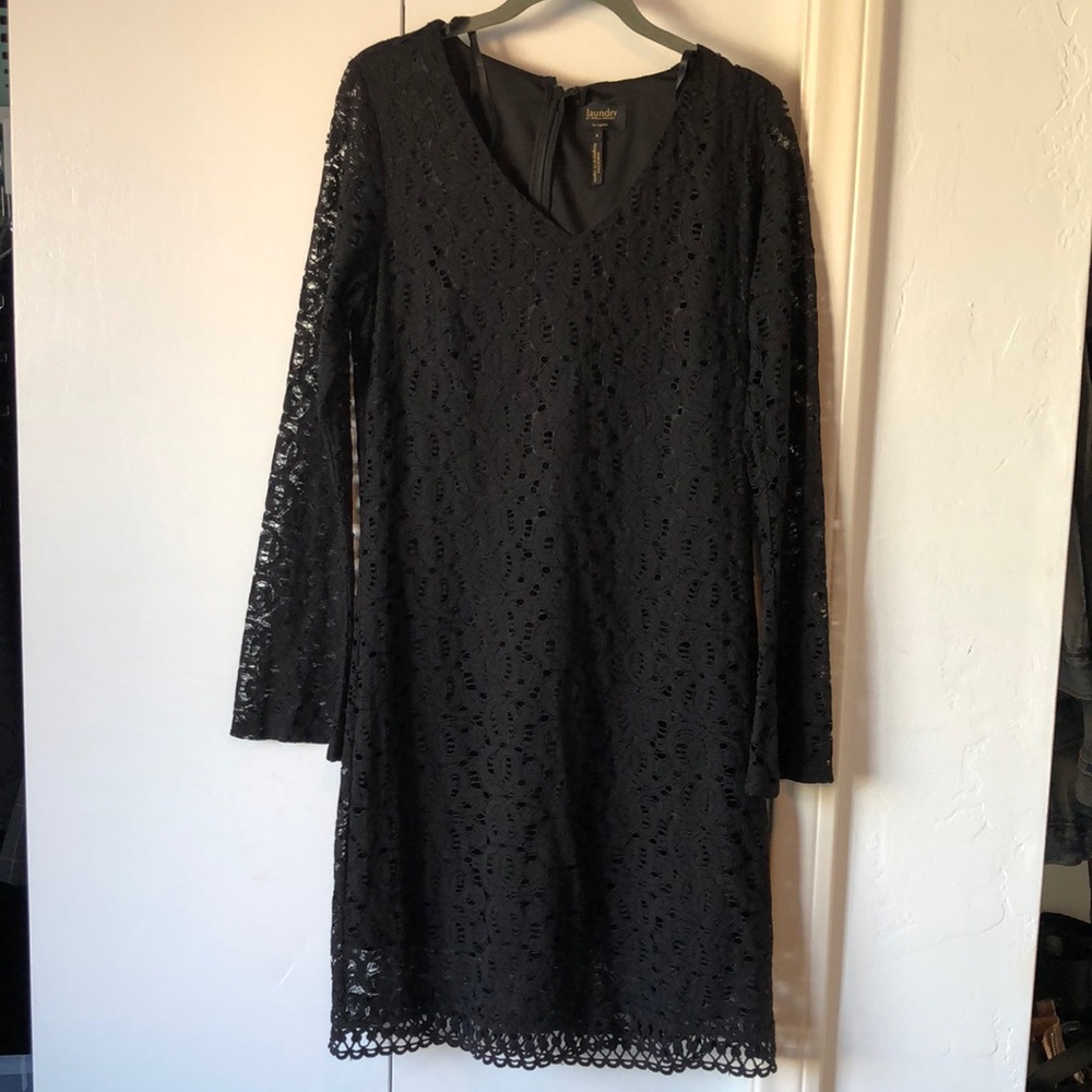 Black Lace Long Sleeved Dress